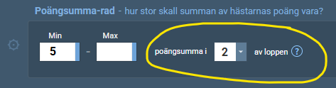 Poäng i antal lopp